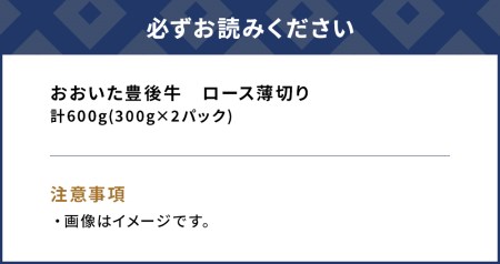 おおいた豊後牛 ロース薄切り 300g×2P(合計600g) すき焼き しゃぶしゃぶ 和牛 豊後牛 国産牛 赤身肉 焼き肉 焼肉 大分県産 九州産 津久見市 国産【tsu0001021】