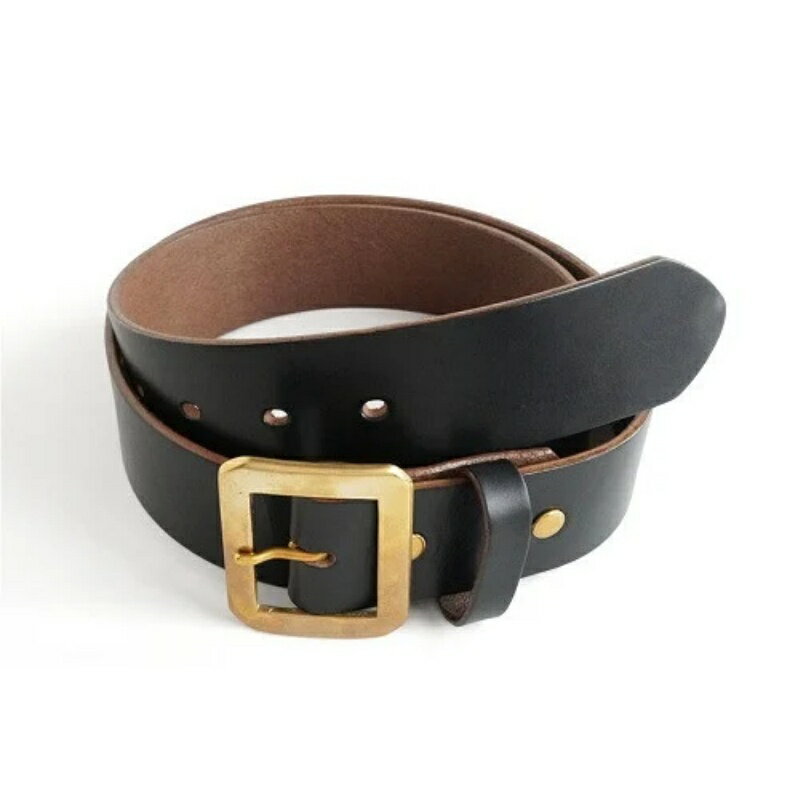 【ふるさと納税】E STREET LEATHER ホーウィン・クロムエクセル 4cm幅 茶芯革 レザーベルト ブラック 【サイズをお選びください】 / ベルト メンズ なめし革 父の日 紳士 スーツ