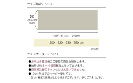 【サイズオーダー】B.B.collection へリンボン インテリアマット グリーン 約50×200～250cm 雑貨 オーダーマット 日本製インテリアマット 薄手 床にフィット  250cm