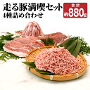 【ふるさと納税】走る豚 満喫セット 4種詰め合わせ 合計約880g 4種類 食べ比べ 豚肉 肉 お肉 ロース もも バラ ミンチ 薄切り スライス 熊本県産 九州産 国産 冷凍 送料無料