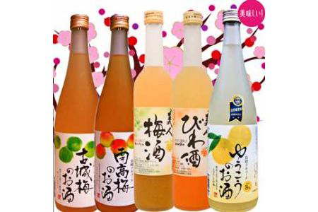 長崎特産梅酒・フルーツ酒のみくらべ／南高梅酒・古城梅酒・ゆうこうのお酒・美人びわ酒・美人梅酒720ml・500ml ＜うらかわ酒店＞ [LAR047] 酒 お酒 果実酒 びわ酒 ゆうこう 梅酒 南高梅