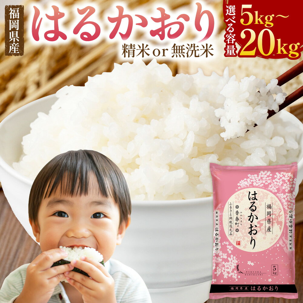【ふるさと納税】＜選べる種類・容量＞【令和7年産】福岡県産米 はるかおり 精米 / 無洗米 1袋あたり5kg 5kg / 計10kg（2袋） / 計20kg（4袋） お米 米 こめ コメ 白米 ブレンド米 ご飯 ごはん ライス 国産 福岡県 香春町 送料無料