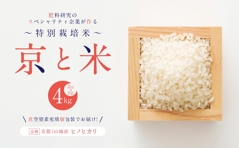 
                  京都府京田辺市産 京と米 ヒノヒカリ 4kg (2kg×2袋) R7年度産 お米 米 こめ コメ 精米 白米 ごはん ご飯 弁当 おにぎり 真空 長期保存 防災 京田辺市 京都府 kt2026
                