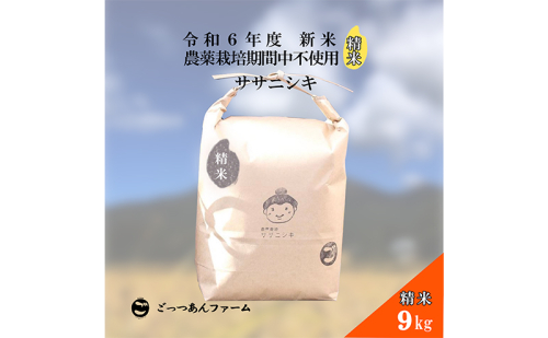 令和6年度産 新米 【どすこい米】自然栽培 ササニシキ 精米 9kg