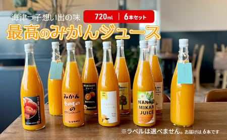 海津っ子の想い出の味　最高のみかんジュース　6本セット 果汁飲料 野菜飲料 