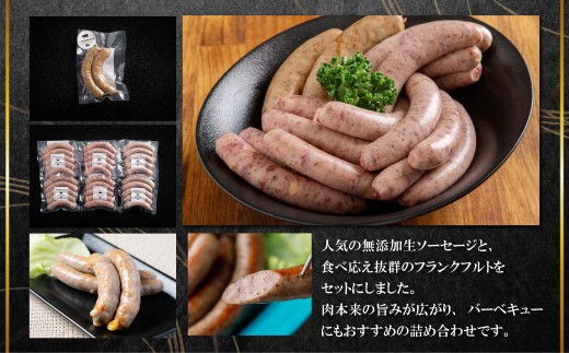 【定期3ヶ月】無添加生ソーセージ＆フランクフルトソーセージ 計1.16kg 【 ふるさと納税 人気 おすすめ ランキング 北海道産 ソーセージ フランクフルト 無添加 セット BBQ ギフト 贈り物 