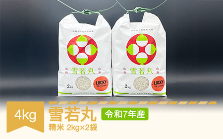 新米 雪若丸 精米 コメ 4kg 2025年産 令和7年産 山形県村山市産 em-ywxxx4