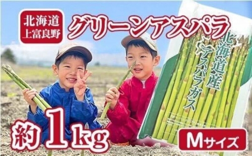 【2024年分先行予約】アスパラ専門農家の特選グリーンアスパラ1kg（M）アスパラガス 原農園 あすぱら 野菜 北海道 上富良野町 令和6年発送