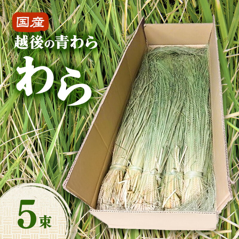 【ふるさと納税】国産越後の青刈り わら5束 青わら しめ飾り インテリア ハンドメイド 国産 新潟 越後