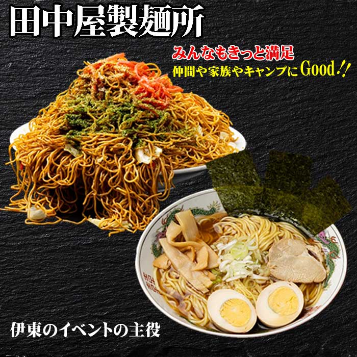 【ふるさと納税】お試しお手軽 田中屋製麺所の麺詰め合わせセット(ソース付き三食焼きそば20袋・スープ付きラーメン30袋)