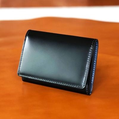 ふるさと納税 新庄市 LUEGO コードバン 名刺入れ / ブラック×ネイビー