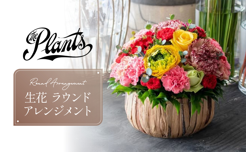 The Plants ラウンドアレンジメント ギフト フラワー アレンジメント 冷蔵 花束 お花 オリジナル 生花 インテリア 母の日 ブーケ おしゃれ プレゼント 誕生日 記念日 人気 女性 飾り