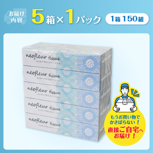ボックスティッシュ 5箱 1パック 日用品 エコ 防災 備蓄 消耗品 生活雑貨 生活用品 ウォーター 水 紙 ペーパー 生活必需品 花粉症 柔らかい 富士市 【配送不可地域：北海道・沖縄・離島】 [s