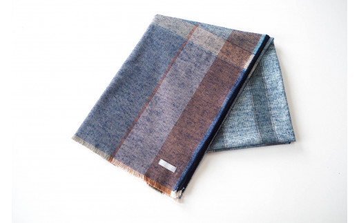 【播州織 ブランケット】Sashiko Organic Cotton Blanket（132-4）　KUCHINASHI