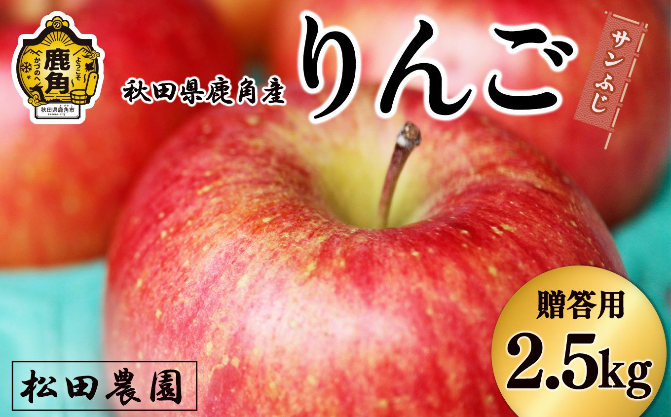 
            《先行予約》贈答用 りんご「サンふじ」2.5kg（6～9玉前後）【松田農園】●2026年2月上旬発送開始 農家直送 産地直送 こだわり りんご リンゴ 林檎 ふじ フジ 果物 くだもの フルーツ 秋田県 秋田 あきた 鹿角市 鹿角 かづの 2.5KG 2.5㎏
          