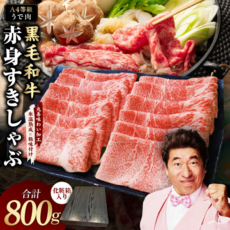 【ふるさと納税】黒毛和牛 赤身スライス A4ランク 800g 化粧箱入り うで肉 氷温熟成×極味付け すき焼き しゃぶしゃぶ ギフト プレゼント 贈り物 お取り寄せ 大阪府 泉佐野市 送料無料 肉の泉佐野 氷温熟成牛 牛肉 熟成肉 氷温熟成 作り方 ふるさと納税オリジナル 限定