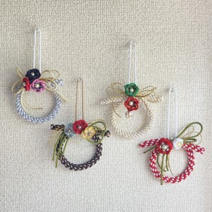 津久井紐で作る組紐リース／大人のブラウン | 工芸品 雑貨 組紐 オリジナル リース 相模原市 ※着日指定不可