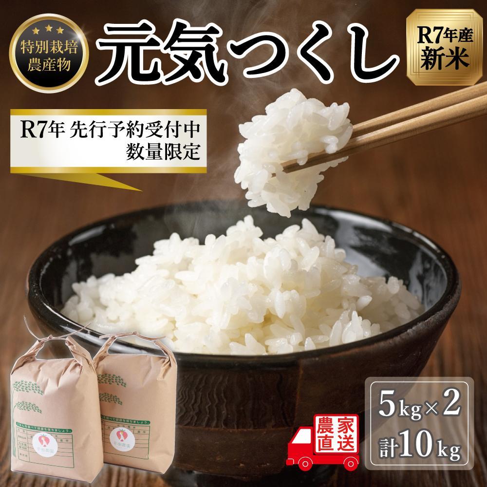 【ふるさと納税】【令和7年度新米】先行予約受付 数量限定 白米(特別栽培農産物)元気つくし 5kg×2袋 (計10kg)