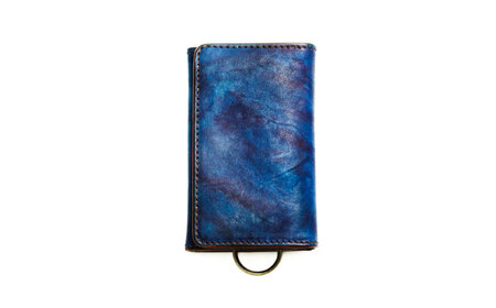キーケース「クレ・スィス」　濃藍　瀬戸内の海　天然藍染め・福山レザー　自社一貫製造　広島県福山市/株式会社サード　キーケース カード収納 鍵 取り外し可能 プレゼント 福山レザー 藍染 手染め 手絞り