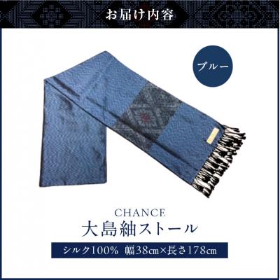 ふるさと納税 鹿児島市 CHANCE(シャンス)大島紬ストール(2)ブルー　K054-001_2 |  | 03