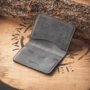 シンプルな革の名刺入れ【グレー】