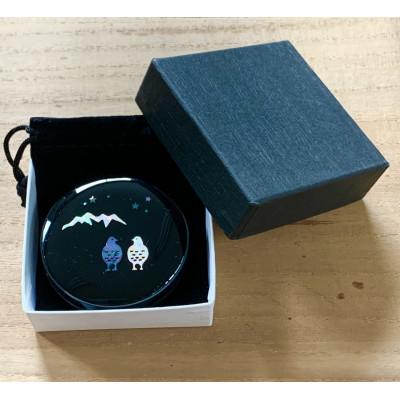 ふるさと納税 高岡市 【高岡漆器】螺鈿　雷鳥　朱肉入ケース(40号) |  | 02