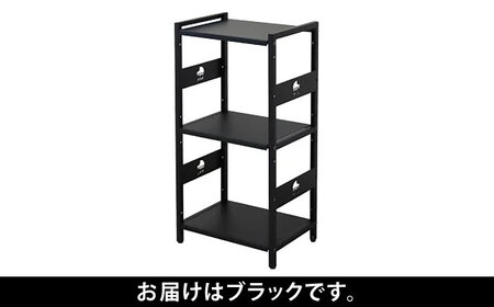 M.O.L アイアンシェルフ 3段 幅42cm×奥行30cm ブラック MOL-XS423(BK) 《豊前市》【ミナト電機工業株式会社】家具 棚 組み立て インテリア[VBZ030]