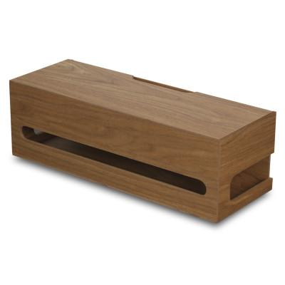 ふるさと納税 和歌山市 バスク ケーブルボックス L ブラウン 邪魔なケーブル類も木調ケースでスマートに収納