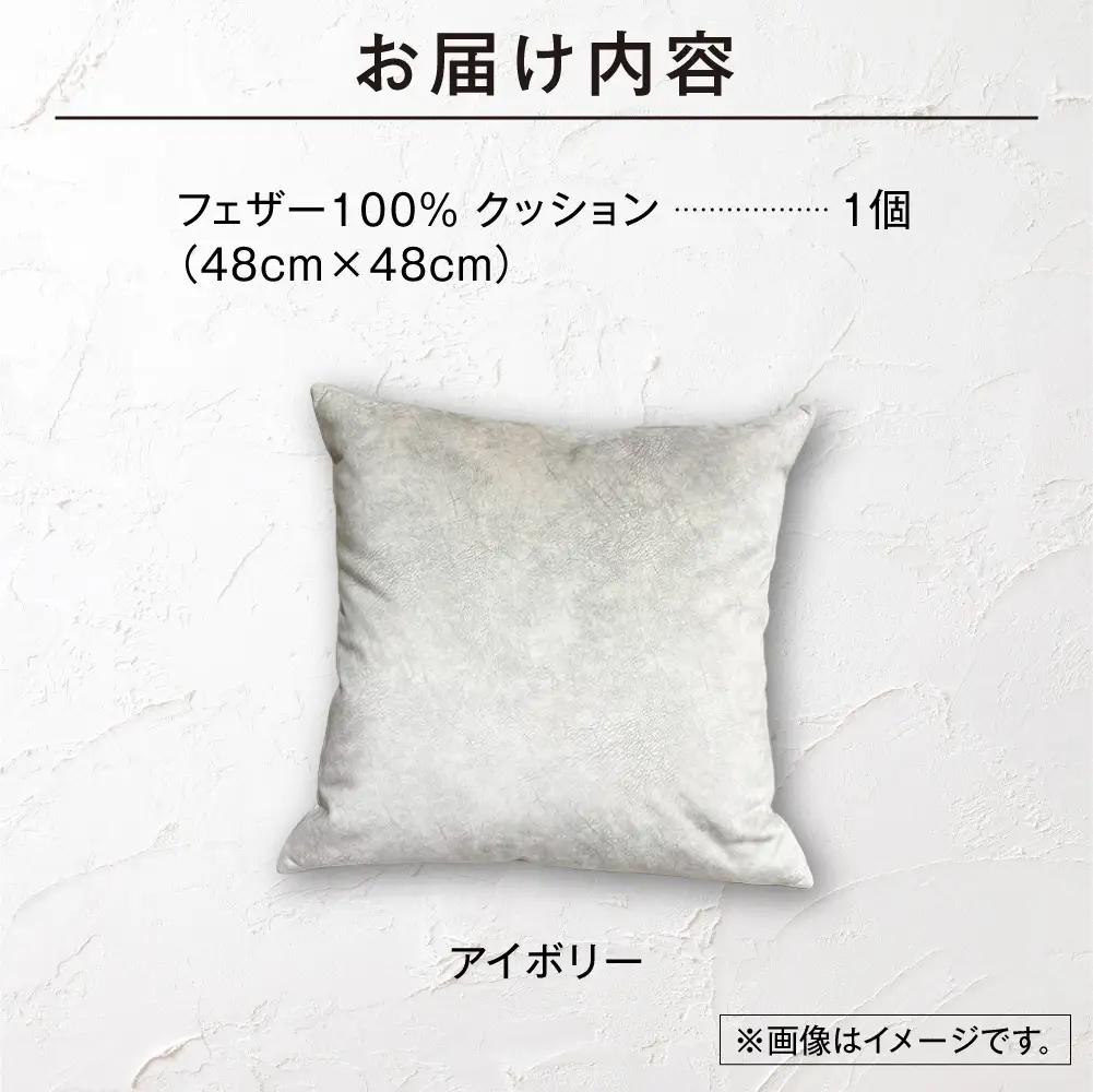 blocco フェザー100％ クッション [48cm×48cm/アイボリー] | ブロッコ フェザークッション 北海道 石狩市