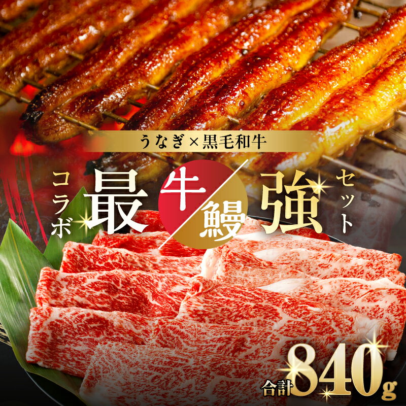 【ふるさと納税】最強コラボセット 数量限定 うなぎ × 黒毛和牛 都農町 最強 セットB うなぎ蒲焼 鰻 魚介 黒毛和牛 赤身肉 肩ウデ スライス 肉 牛肉 焼肉 養殖 おすすめ 人気 国産 最高級 贈り物 ギフト 牛丼 すき焼き ミヤチク 宮崎県 送料無料
