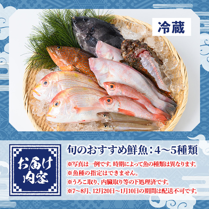 ＜平日着＞＜7～8月・年末年始配送不可＞おすすめ鮮魚詰め合わせ(4～5種類)【sm-AA003-A】【いたくら】