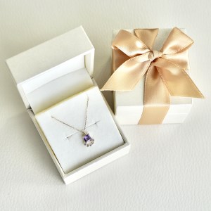【ジュエリー】K10 イエローゴールド アメシスト ペンダント ネックレス 保証書付 SMK-5221