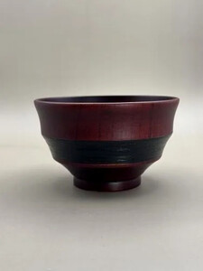 筋刷毛目椀 朱漆
