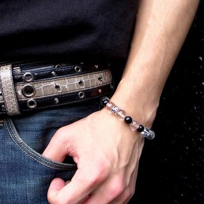 ふるさと納税 神戸市 パワーストーン×シルバーブレス Lサイズ クォーツ オニキス 天然石 神戸市 DJ-016L |  | 02