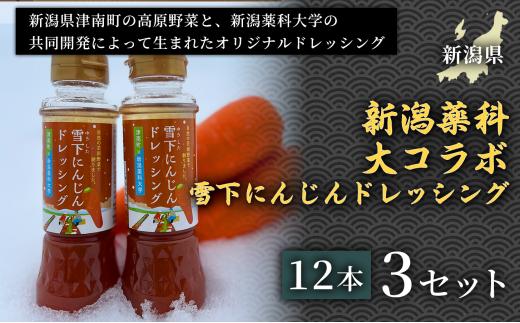 【野菜の旨みそのまま】新潟薬科大コラボ 雪下にんじんドレッシング12本セット 3セット 産地直送 特産食品 地域限定食品 特産品ドレッシング 野菜ドレッシング 万能調味料 野菜不足解消 腸活 デトックス 常備品 ご褒美 贈り物 ギフト お中元 お歳暮  定番 人気 安心安全 品質保証