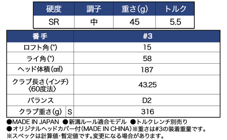 スリクソン ZXi フェアウェイウッド 【Diamana/SR/3】≪2024年モデル≫_DK-C710-3SR