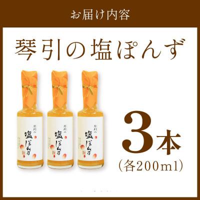 ふるさと納税 京丹後市 国産の実生の柚子香る「琴引の塩ぽんず」3本セット |  | 02