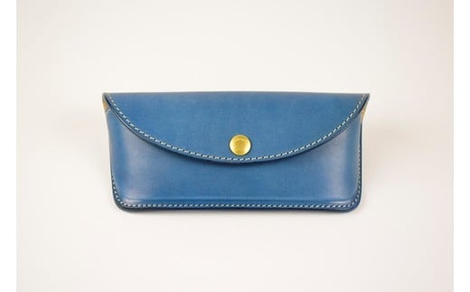 【minca】栃木レザーのメガネケース 本革 /Glasses case 01/ブルー　525【ファッション 人気 おすすめ 】