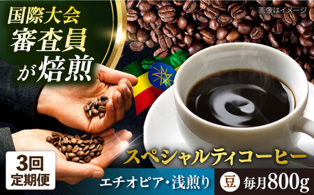 【全3回定期便】コーヒー豆 自家焙煎 浅煎り エチオピア 200g×4 TSUKIKOYA COFFEE ROASTER ツキコヤ 珈琲 こだわり 横須賀【株式会社RUINS】 [AKAD007]