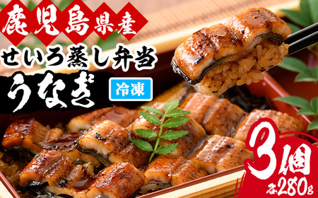 国産うなぎせいろ蒸し弁当（鹿児島県産うなぎ）！冷凍3個セット 南竹鰻加工 簡単にご自宅で！鰻 うなぎ ウナギ 九州 鹿児島県産 せいろ蒸し 弁当【B-355H】