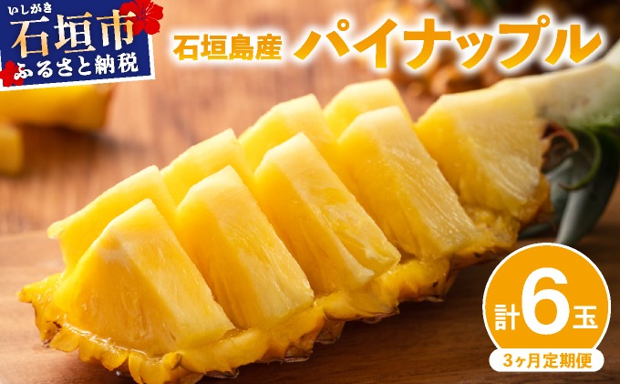 【予約受付】【定期便】石垣島産 パイナップル 3回 定期 3種 計6玉【2026年 5月頃・6月・7月頃お届け】 ふるさと納税 パイナップル パイン フルーツ 果物 果実 定期便 定期 3回 3か月 沖縄県 石垣市 石垣島 産地直送 ふるさと 人気 KP-017-t03