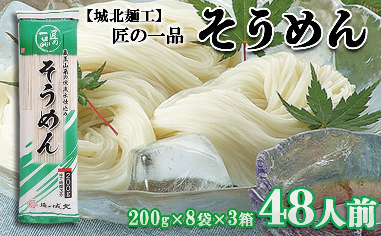 
            【城北麺工】夏季限定！匠の一品 そうめん 48人前  FZ22-829
          