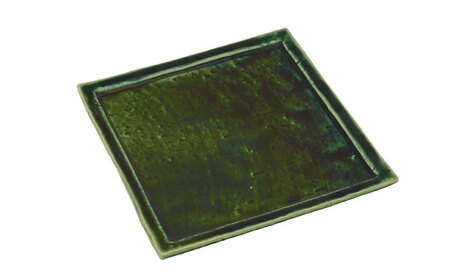 【瀬戸焼】6.0スクエアプレート 織部 2枚セット【ヤマハツクリタ株式会社】 / 食器 和食器 正角皿 スクエア皿/ 瀬戸市[BBDV014]