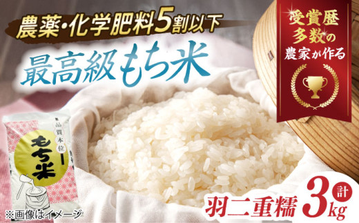 【特別栽培米】もち米 羽二重糯（はぶたえもち）3kg 滋賀県長浜市/株式会社ＴＰＦ [AQCQ007] お米 もち 米 モチ 3キロ 国産 餅 こめ コメ 滋賀県産 滋賀 産直 産地直送 農家直送 お