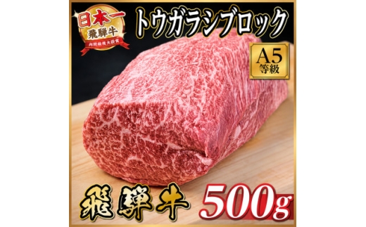 飛騨牛A5等級 トウガラシブロック500g 黒毛和牛(ローストビーフ・ステーキ・焼肉用)赤身ブロック【1754746】