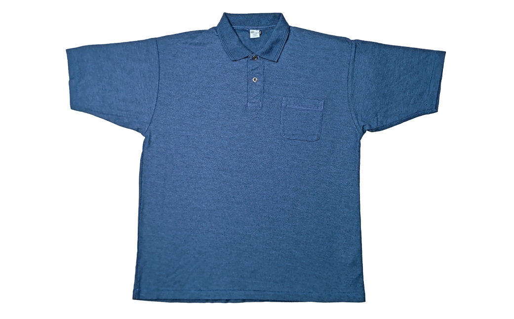 倉敷染　272SD半袖ポロシャツ昇り鯉刺繍調プリント入　ミッドナイトブルー