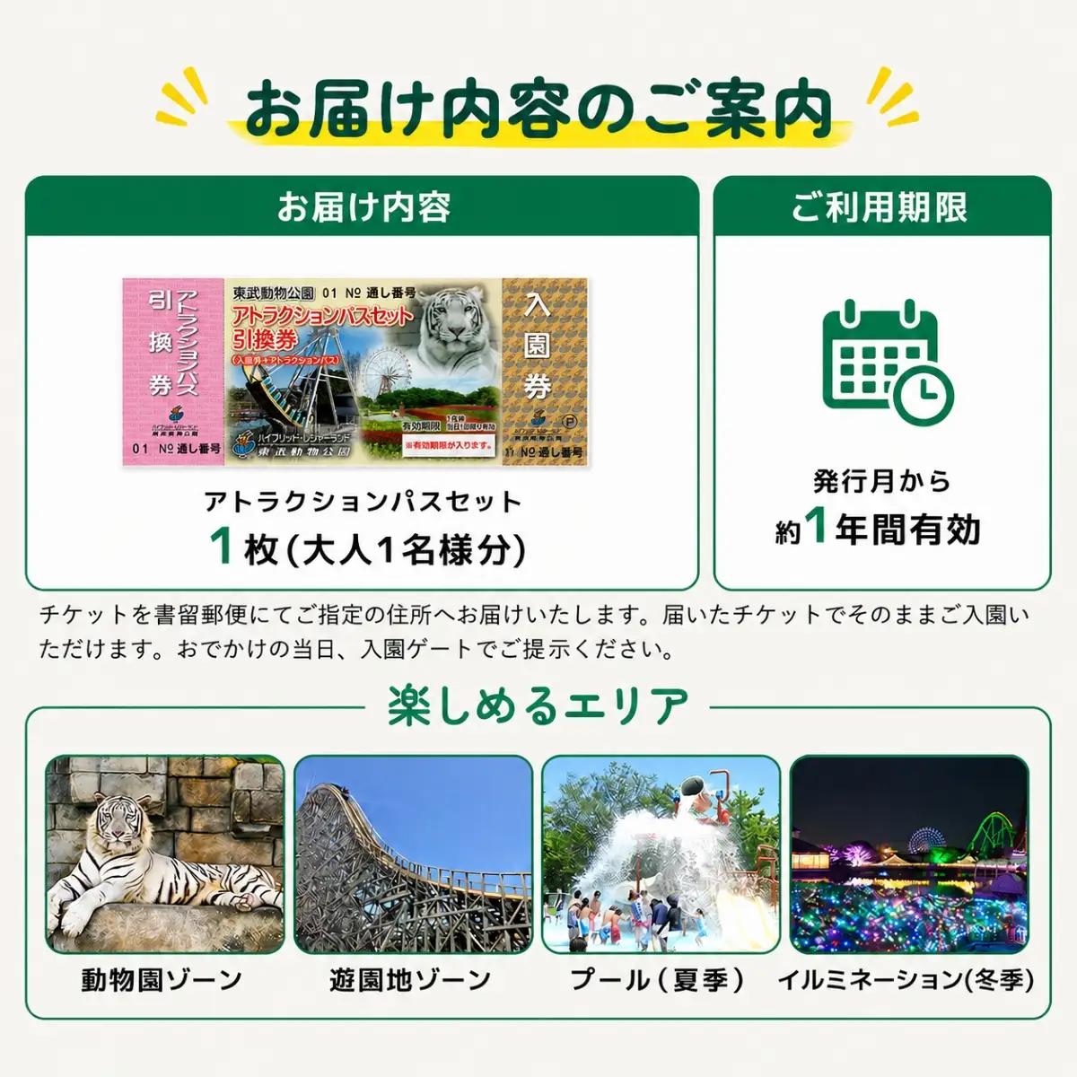 東武動物公園「アトラクションパスセット」（1人分）　