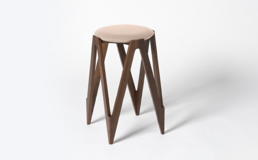 CO･DA･MA High Stool＜ウォールナット＞（NC-121 ベージュ）