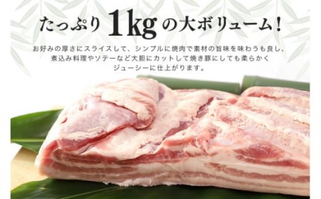 ブランド豚「ばんぶぅ」豚バラブロック1kg  ばんぶぅ 豚肉 豚バラ肉 ブロック肉 しゃぶしゃぶ 焼き肉 豚バラ 真空パック しゃぶしゃぶ肉 焼肉用 ブタ肉 国産 茨城県産 ギフト プレゼント 冷蔵 