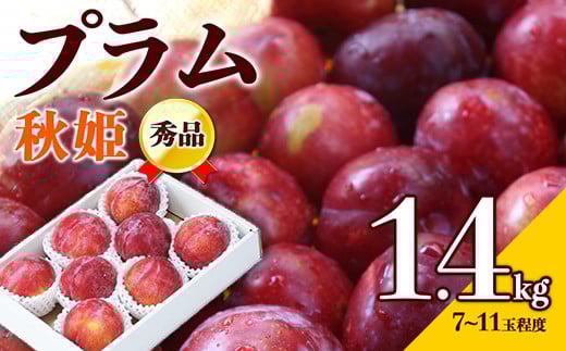 
            【先行予約 2025年度発送】☆フルーツ王国山形☆プラム（秋姫）1.4kg秀品  フルーツ 果物 くだもの 果実 食品 山形県 FSY-0372
          